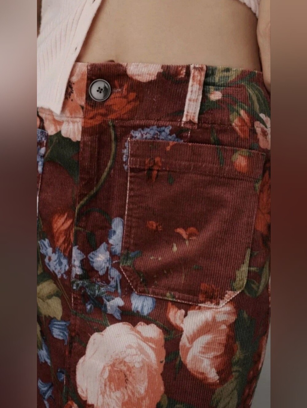 *NWT* Anthropologie Maeve Colette Corduroy Floral Skirt - Picture 3 of 8